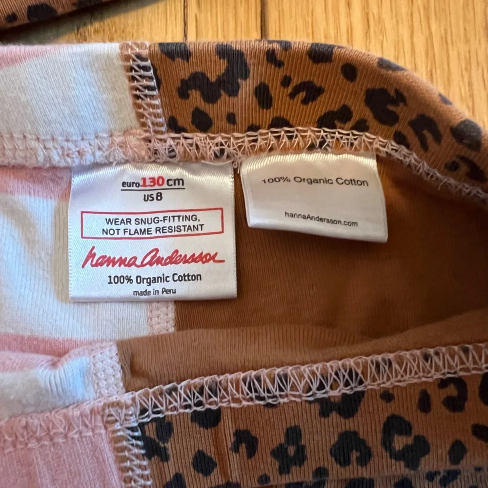 Hanna Andersson Pink and Brown Leopard Print Pajama Set - Size 8 - Picture 7 of 9